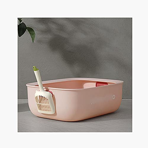 Halbgeschlossene, spritzwassergeschützte, offene Katzentoilette für große Katze, herausnehmbare Katze, großer Raum, leicht zu reinigen (Farbe: B) von HJXX