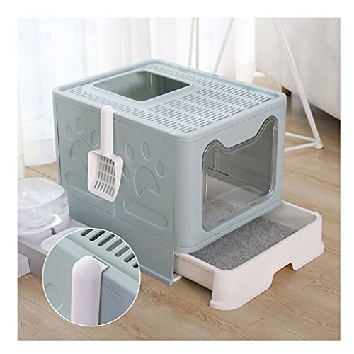 Katzenklo Faltungsschublade Top Eintrag Katze Wurf Box Voll geschlossen Große spritzwassergeschützte Deodorant Katze WC Katze Basin Poop Lieferungen Cat Litter Box (Color : B) von HJXX