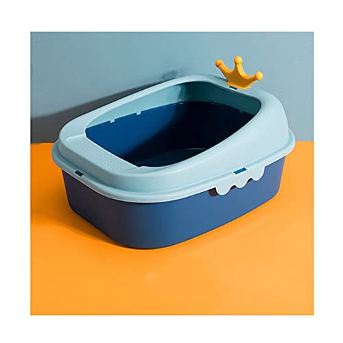 Katzenklo Große Space Cat Wurf Box Halbgeschlossene Katze Toilette Spritzwasserfestes Katze Wurf Box zur einfachen Reinigung Cat Litter Box (Color : C) von HJXX