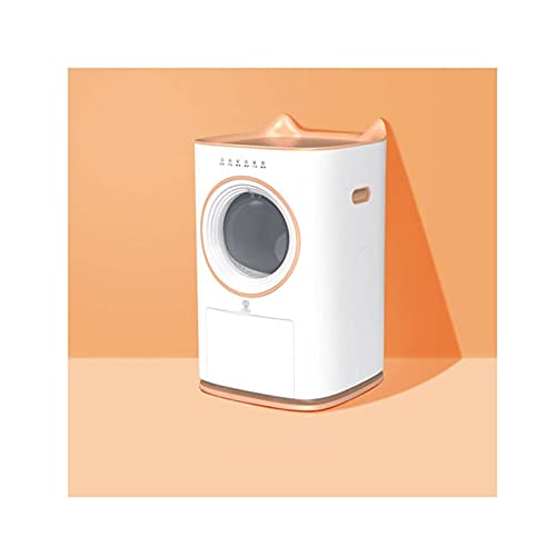 Katzenklo Innovative Automatikkatze-Wurf-Box intelligente automatische Reinigung elektrischer Shovel-Katzen-Toiletten-Anti-Geruch, vollständig geschlossen groß Cat Litter Box (Color : Orange) von HJXX