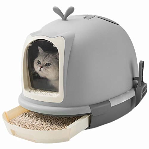 Katzenklo Mode kreative große Katze WC einschichtige Schublade Mülleimer Katze WC Heimtierbedarf grau Cat Litter Box von HJXX