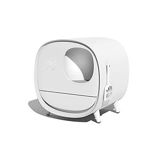 Katzenklo Modeable Smart Desodorierende Katze Wurf Box Vollständig geschlossene Automatische Schublade WC Große spritzwasserfeste Katze liefert for Katzen Cat Litter Box (Color : A) von HJXX