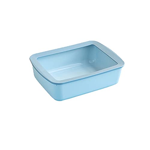 Katzenklo Quadratische Katze Wurf Box Halbschloss Katze Wurf Box Splash-Proof Große Katze Poop Box Offene Tablett Katze Toilette Kitty Supplies Cat Litter Box (Color : C) von HJXX