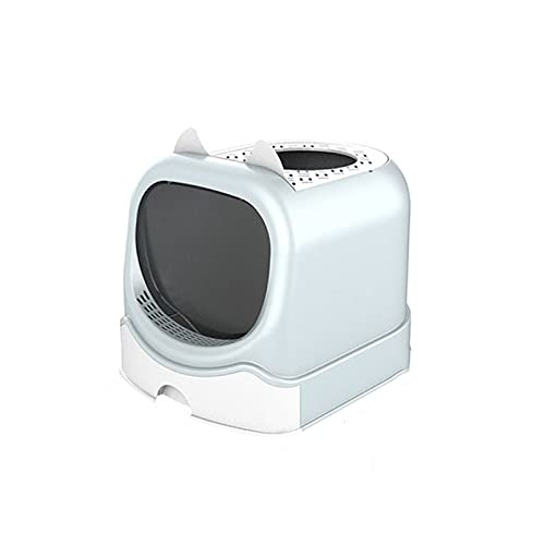 Katzenklo Schubladenart Katzenstreuschachtel, Top-in voll geschlossener Katzen-Wurf-Box, große Katzen-Toilette, Spritzer und geruchsresistente Katzenbedarf Cat Litter Box (Color : A) von HJXX