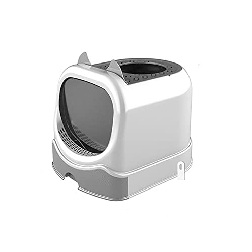 Katzenklo Schubladenart Katzenstreuschachtel, Top-in voll geschlossener Katzen-Wurf-Box, große Katzen-Toilette, Spritzer und geruchsresistente Katzenbedarf Cat Litter Box (Color : B) von HJXX