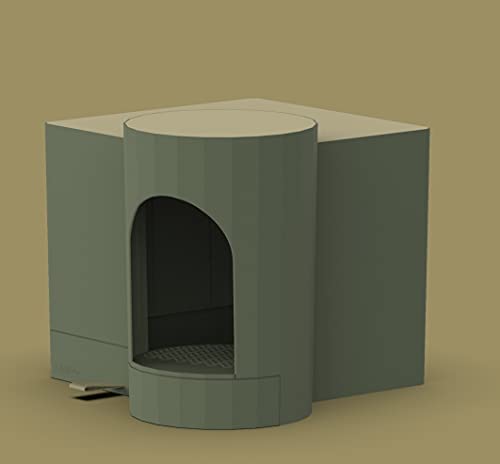 Katzentoilette komplett verschlossen Typ Vollautomatische Induktion Katzentoilette Holzmaserung Katzentoilette Tierartikel Katzentoilette Katzenkatze (Farbe: grün) von HJXX