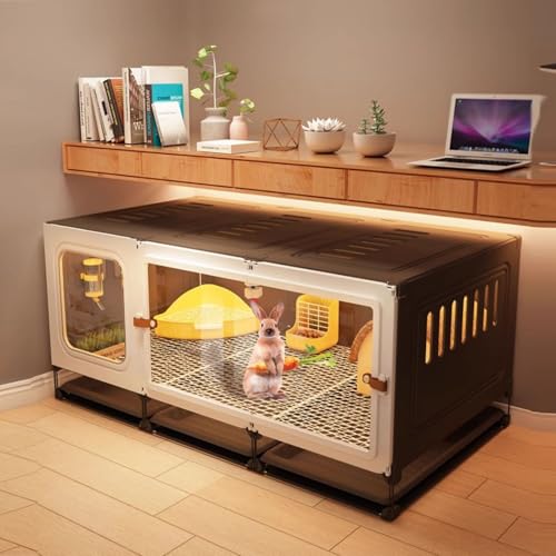 Kaninchenkäfig, Geschlossener Typ mit Tiefen Ausziehbaren Tabletts, Meerschweinchenkäfig, Netzvilla, Kleintierhaus für Frettchen, Chinchilla Kaninchenkäfig, Geschlossener Typ mit Tiefen Ausziehbaren Tabletts, Meerschweinchenkäfig, Netzvilla, Kleintierhaus für Frettchen, Chinchilla von HJYryhyfddply