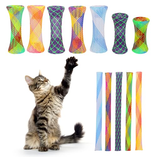 HJZHII 20 Stück Katzenspielzeug Katzenwirbel,Cat Tube Interaktives Katzenfederspielzeug Buntes Katzenspielzeug für Innenkatzen Lustiges Katzenspielspielzeug Katzenkätzchenfederspielzeug von HJZHII