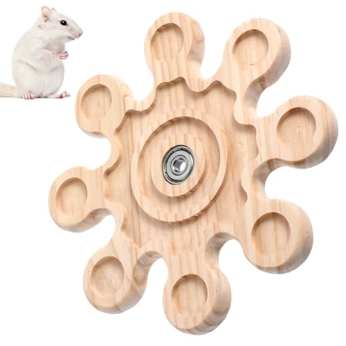 HJZHII Rotierendes ChinchillaSpielzeug, Hölzernes Hängendes Kauspielzeug Meerschweinchen Hamster Hasen Zubehör Kaninchen Spielzeug für Hamster Kaninchen von HJZHII
