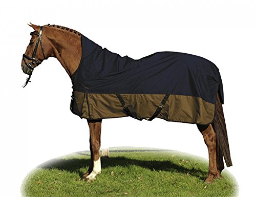 Weidedecke Highneck -Florenz- 600D m. Polarfleece, Farbe:6924 dunkelblau/braun, Größe:125 von HKM SPORTS EQUIPMENT