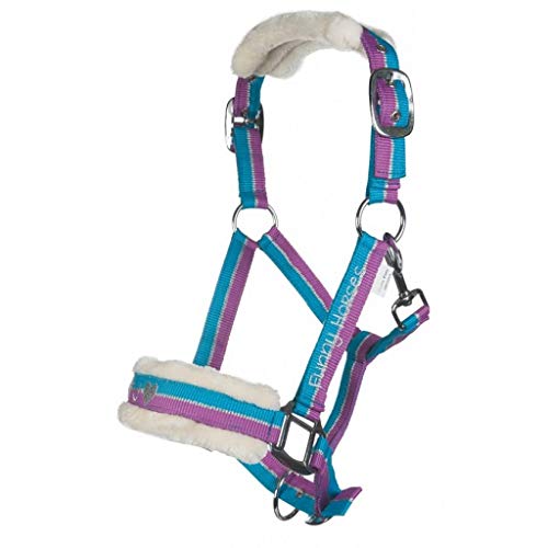 HKM Halfter -Funny Horses-, Pony, violett/Aqua/Silber von HKM