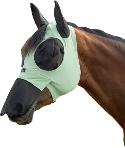 HKM Elastic Fliegenschutzmaske mit Nüsternschutz, Jade, XS von HKM