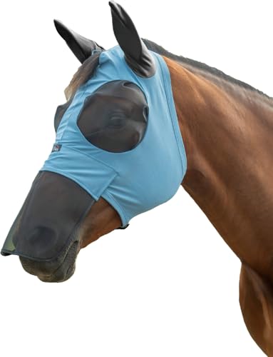 HKM Elastic Fliegenschutzmaske mit Nüsternschutz, Rauchblau, XXS von HKM