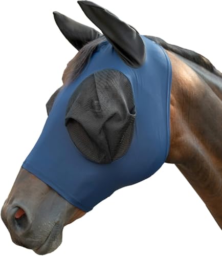 HKM Essentials Fliegenschutzmaske, Dunkelblau, Warmblut von HKM