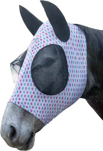 HKM Ice Cream Fliegenschutzmaske, Weiß/Pink, Pony von HKM