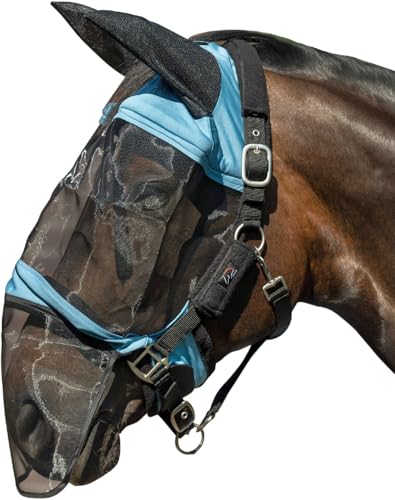HKM Premium Fliegenschutzmaske mit Nüsternschutz, Rauchblau, Mini Shetty von HKM