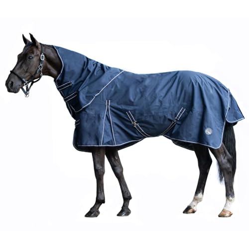 HKM 10391 Outdoordecke, abnehmbares Halsteil, 200g Füllung, Pferdedecke, Blau, 135 von HKM