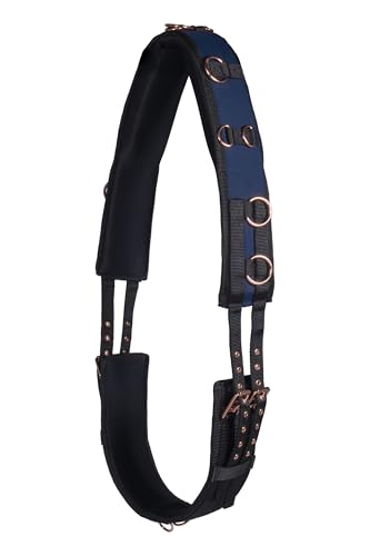 HKM Rosegold Glamour Style Longiergurt, Dunkelblau, Vollblut/Warmblut von HKM