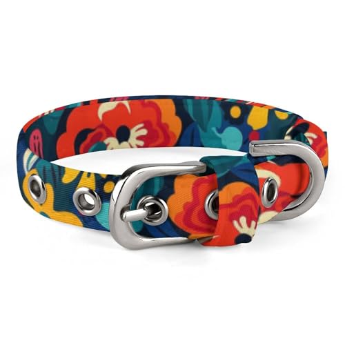 Hundehalsband, Blumendesign, bedrucktes Haustierhalsband, verstellbar, geeignet für kleine und mittelgroße Hunde, Katzen Hundehalsband, Blumendesign, bedrucktes Haustierhalsband, verstellbar, geeignet für kleine und mittelgroße Hunde, Katzen von HKMNTGD