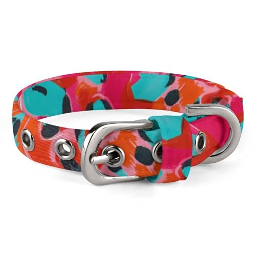 Hundehalsband, Leopardenmuster, bedruckt, verstellbares Haustierhalsband, geeignet für kleine und mittelgroße Hunde, Katzen Hundehalsband, Leopardenmuster, bedruckt, verstellbares Haustierhalsband, geeignet für kleine und mittelgroße Hunde, Katzen von HKMNTGD