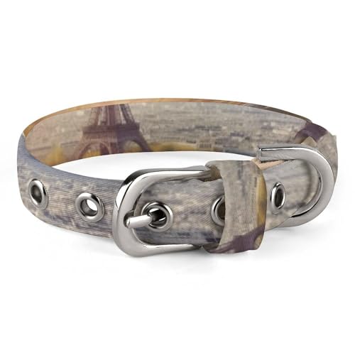 Hundehalsband, Luftbild von Paris, bedrucktes Haustierhalsband, verstellbar, geeignet für kleine und mittelgroße Hunde, Katzen Hundehalsband, Luftbild von Paris, bedrucktes Haustierhalsband, verstellbar, geeignet für kleine und mittelgroße Hunde, Katzen von HKMNTGD