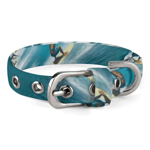 Hundehalsband, bedruckt mit Surf-Motiv, verstellbar, geeignet für kleine und mittelgroße Hunde, Katzen Hundehalsband, bedruckt mit Surf-Motiv, verstellbar, geeignet für kleine und mittelgroße Hunde, Katzen von HKMNTGD
