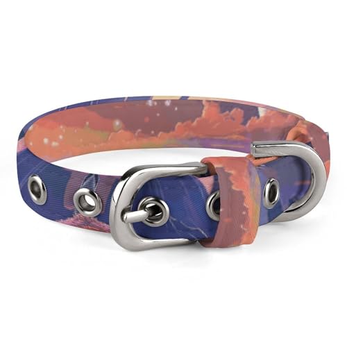 Hundehalsband, buntes Retro-Weltraum-Thema, bedrucktes Haustierhalsband, verstellbar, geeignet für kleine und mittelgroße Hunde, Katzen Hundehalsband, buntes Retro-Weltraum-Thema, bedrucktes Haustierhalsband, verstellbar, geeignet für kleine und mittelgroße Hunde, Katzen von HKMNTGD