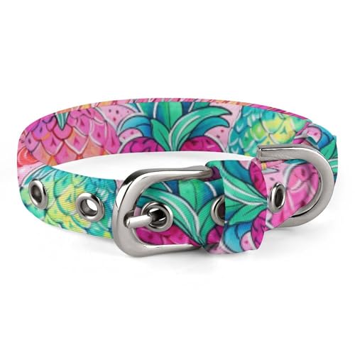 Hundehalsband, drei große Ananas, bedruckt, verstellbares Haustierhalsband, geeignet für kleine und mittelgroße Hunde, Katzen Hundehalsband, drei große Ananas, bedruckt, verstellbares Haustierhalsband, geeignet für kleine und mittelgroße Hunde, Katzen von HKMNTGD