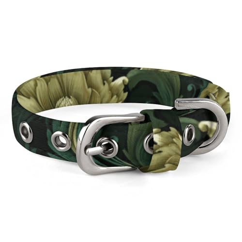Hundehalsband, dunkelgrün und grün, bedruckt, verstellbar, geeignet für kleine und mittelgroße Hunde, Katzen Hundehalsband, dunkelgrün und grün, bedruckt, verstellbar, geeignet für kleine und mittelgroße Hunde, Katzen von HKMNTGD