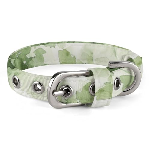 Hundehalsband, grünes Design, bedruckt, Haustierhalsband, verstellbar, geeignet für kleine und mittelgroße Hunde, Katzen Hundehalsband, grünes Design, bedruckt, Haustierhalsband, verstellbar, geeignet für kleine und mittelgroße Hunde, Katzen von HKMNTGD