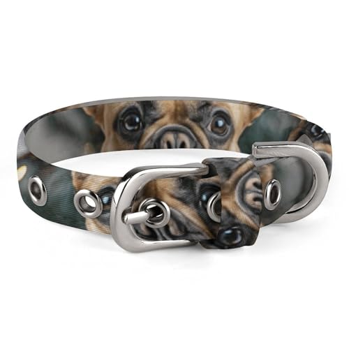 Hundehalsband, hellbraun, bedruckt, Haustierhalsband, verstellbar, geeignet für kleine und mittelgroße Hunde, Katzen Hundehalsband, hellbraun, bedruckt, Haustierhalsband, verstellbar, geeignet für kleine und mittelgroße Hunde, Katzen von HKMNTGD