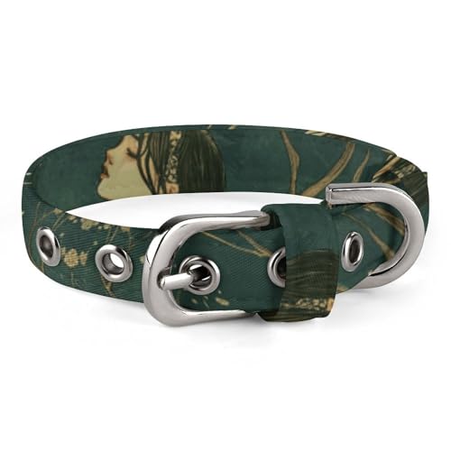Hundehalsband, mit grünem Kleid, bedrucktes Haustierhalsband, verstellbar, geeignet für kleine und mittelgroße Hunde, Katzen Hundehalsband, mit grünem Kleid, bedrucktes Haustierhalsband, verstellbar, geeignet für kleine und mittelgroße Hunde, Katzen von HKMNTGD
