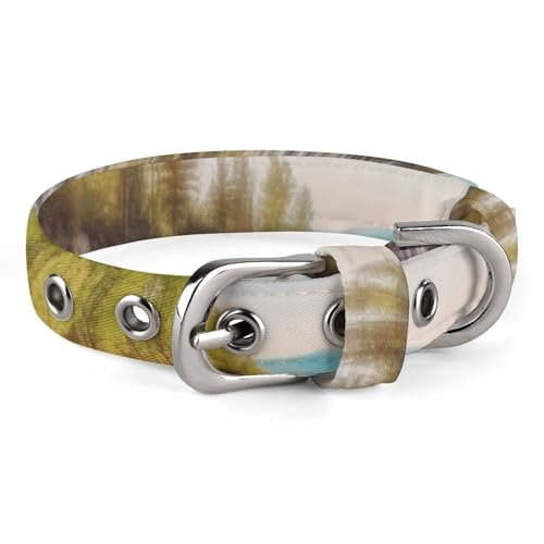 Hundehalsband, mit sauberem Wasser und Seelenlandschaft, bedrucktes Haustierhalsband, verstellbar, geeignet für kleine und mittelgroße Hunde, Katzen Hundehalsband, mit sauberem Wasser und Seelenlandschaft, bedrucktes Haustierhalsband, verstellbar, geeignet für kleine und mittelgroße Hunde, Katzen von HKMNTGD