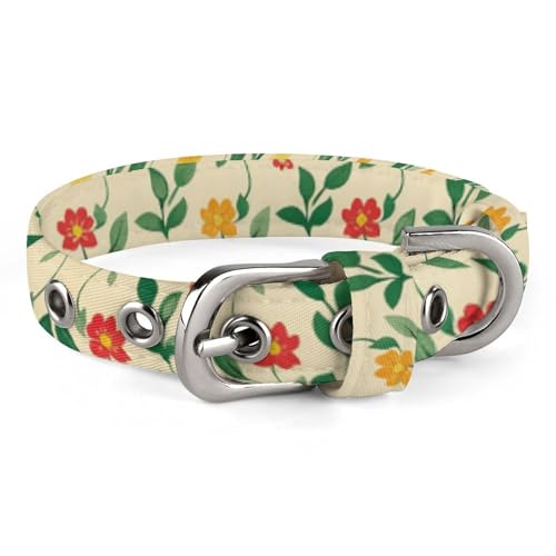Hundehalsband, mittelalterlicher Stil, mit Blumen bedruckt, verstellbares Haustierhalsband, geeignet für kleine und mittelgroße Hunde, Katzen Hundehalsband, mittelalterlicher Stil, mit Blumen bedruckt, verstellbares Haustierhalsband, geeignet für kleine und mittelgroße Hunde, Katzen von HKMNTGD