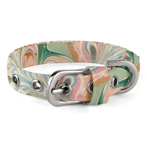 Hundehalsband, pfirsichfarben und weiße Wirbel, bedruckt, verstellbares Haustierhalsband, geeignet für kleine und mittelgroße Hunde, Katzen Hundehalsband, pfirsichfarben und weiße Wirbel, bedruckt, verstellbares Haustierhalsband, geeignet für kleine und mittelgroße Hunde, Katzen von HKMNTGD