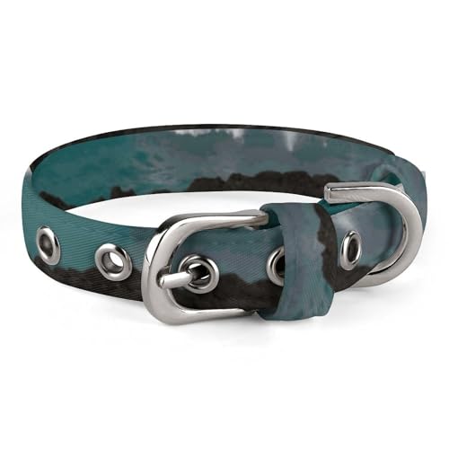 Hundehalsband, schwarz, Hawaii-Bilder, bedrucktes Haustierhalsband, verstellbar, geeignet für kleine und mittelgroße Hunde, Katzen Hundehalsband, schwarz, Hawaii-Bilder, bedrucktes Haustierhalsband, verstellbar, geeignet für kleine und mittelgroße Hunde, Katzen von HKMNTGD