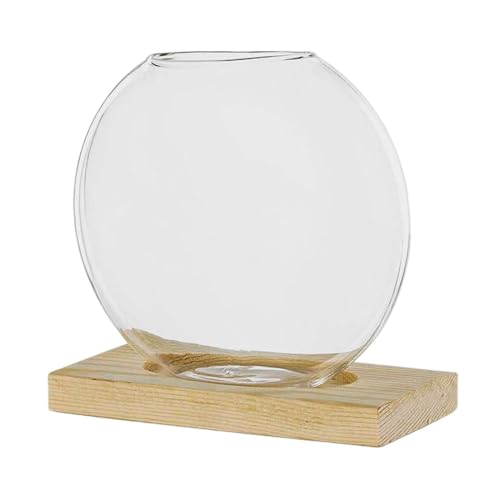 Pflanzen-Anzuchtstation, Glas-Pflanzgefäß, Pflanzen-Terrarium mit Holzständer, Holzfarbe von HKWFKAWA