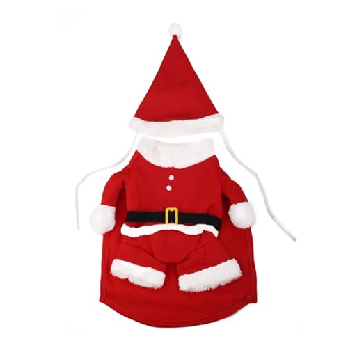 Haustier Weihnachtskleidung Haustier Lustige Kleidung Weihnachtskleidung Warmer Fleece-Mantel Welpe Hund Mode Weihnachtskleidung Weihnachtsmann Stehendes Kostüm (Farbe: A, Größe: L) von HKYBCF
