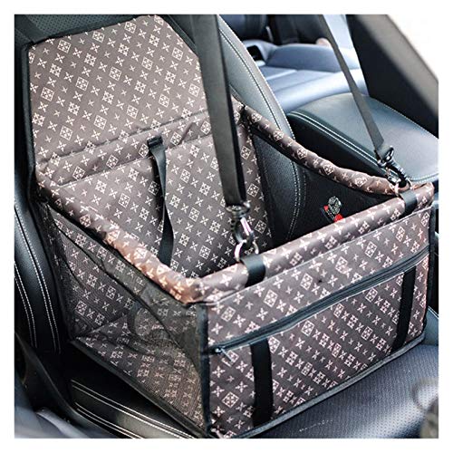 Hundeautositz Haustier Auto Sitzbeutel Doppel Dicke Reise Zubehör Mesh Hängende Taschen Falten Haustier liefert wasserdichte Hundematte Decke Sicherheit 793 (Color : Brown, Size : L) von HKYBCF