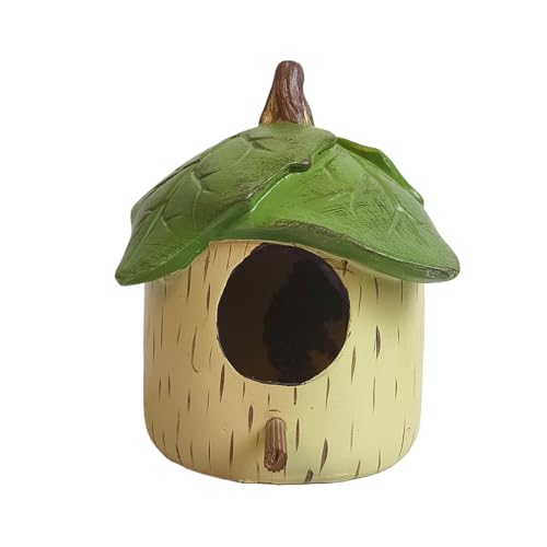 Wetterfestes Harze Blatt Designs Vogelzüchtung Nest Für Hinterhof Bird House Box Für Kleine Wildbird Shelter von HLBEST