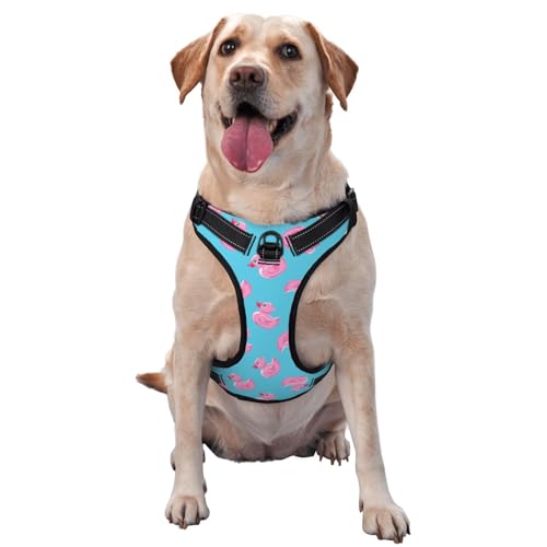 Hundegeschirr für kleine, mittelgroße und große Hunde, Easy Walk, Cartoon-Design, süße Ente, rosa, kein Ziehen, verstellbar, atmungsaktiv, reflektierende Haustierweste für Training, Spazierengehen Hundegeschirr für kleine, mittelgroße und große Hunde, Easy Walk, Cartoon-Design, süße Ente, rosa, kein Ziehen, verstellbar, atmungsaktiv, reflektierende Haustierweste für Training, Spazierengehen von HLBSDM