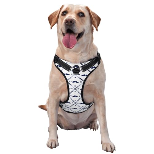 Hundegeschirr für kleine, mittelgroße und große Hunde, Easy Walk, Hipster-Schnurrbart, kein Ziehen, Hundegeschirr, verstellbar, atmungsaktiv, reflektierend, für Training, Spazierengehen, Wandern Hundegeschirr für kleine, mittelgroße und große Hunde, Easy Walk, Hipster-Schnurrbart, kein Ziehen, Hundegeschirr, verstellbar, atmungsaktiv, reflektierend, für Training, Spazierengehen, Wandern von HLBSDM