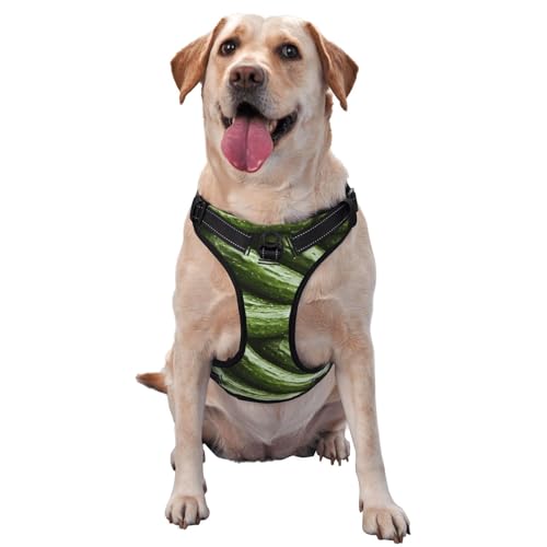 Hundegeschirr für kleine, mittelgroße und große Hunde, Easy Walk, lustige Gurke, kein Ziehen, Hundegeschirr, verstellbar, atmungsaktiv, reflektierende Haustierweste für Training, Spazierengehen, Wa von HLBSDM