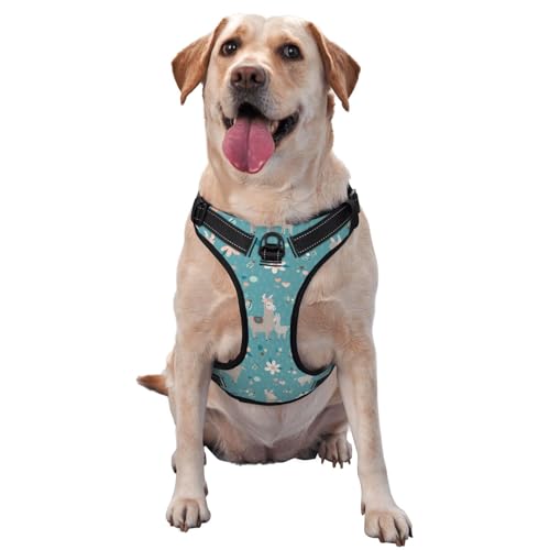 Hundegeschirr für kleine, mittelgroße und große Hunde, einfaches Gehen, süßes, geblümtes Alpaka-Hundegeschirr, kein Ziehen, verstellbar, atmungsaktiv, reflektierende Haustierweste für Training, Spa Hundegeschirr für kleine, mittelgroße und große Hunde, einfaches Gehen, süßes, geblümtes Alpaka-Hundegeschirr, kein Ziehen, verstellbar, atmungsaktiv, reflektierende Haustierweste für Training, Spa von HLBSDM