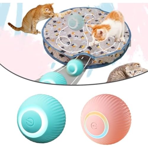 Interactive katzen spielzeug, Katzen Spielteppich, Katzenspielzeug Selbstbeschäftigung Matte Mit Ball, 2 in 1 Simuliertes Jagd Cat Toy, Katzenball Spielmatte für Stimuliert den Jagdinstinkt (Stil 1) von HLMNAKE