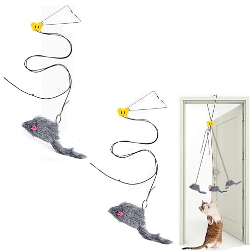HLMYER 2 Stück Katzenspielzeug für Indoor-Katzen, interaktive Plüschmäuse, Katze, verstellbare Selbstspiel-Anreicherung, Mausspielzeug für den Innenbereich, für Jagd, Training, Beseitigung von HLMYER 2 Stück Katzenspielzeug für Indoor-Katzen, interaktive Plüschmäuse, Katze, verstellbare Selbstspiel-Anreicherung, Mausspielzeug für den Innenbereich, für Jagd, Training, Beseitigung von von HLMYER