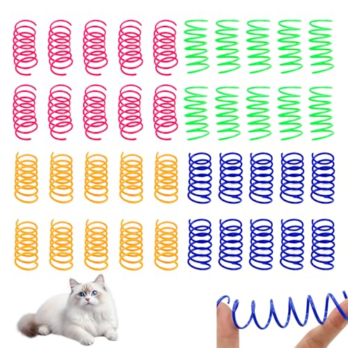 HLMYER Katzenfedern, buntes Kunststoff-Spulenspielzeug, interaktives Spiralspielzeug für den Innenbereich, BPA-freie, interaktive Kunststoff-Spirale, zum Schlagen, Beißen, Jagen, Springen, Spielen HLMYER Katzenfedern, buntes Kunststoff-Spulenspielzeug, interaktives Spiralspielzeug für den Innenbereich, BPA-freie, interaktive Kunststoff-Spirale, zum Schlagen, Beißen, Jagen, Springen, Spielen von HLMYER