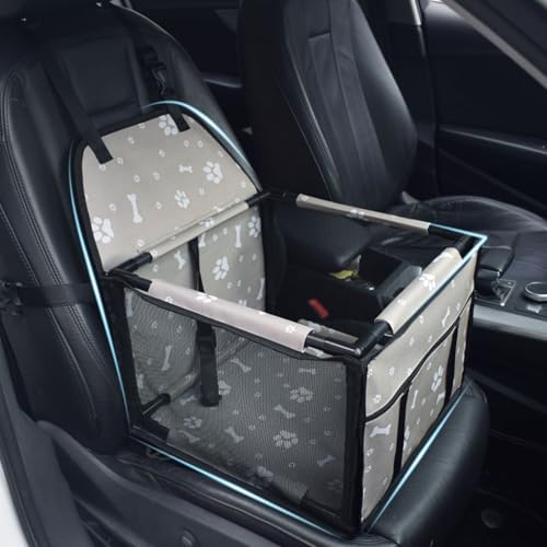 Hundeautositz für VW Sharan II, Verstärkter Autositz für Kleine und Mittlere Hunde, Abnehmbarer Waschbar Hundesitz,E/Grey Bone von HLTTXS