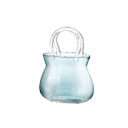 Klare Fischschale, Handtasche, Tasche, Aquarium, Vase, Ornament, Glasvase, Hydrokultur-Dekoration, Dekorative Vase für Hochzeit, Veranstaltung, Heimdekoration(Blau) von HMBEST