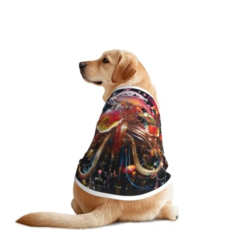 Abstrakte Trompetenblume, Haustier-T-Shirts für Hunde, Hundekleidung für große und mittelgroße Hunde, bequeme Hunde-Shirts, perfekt für den täglichen Gebrauch Abstrakte Trompetenblume, Haustier-T-Shirts für Hunde, Hundekleidung für große und mittelgroße Hunde, bequeme Hunde-Shirts, perfekt für den täglichen Gebrauch von HMBGFW